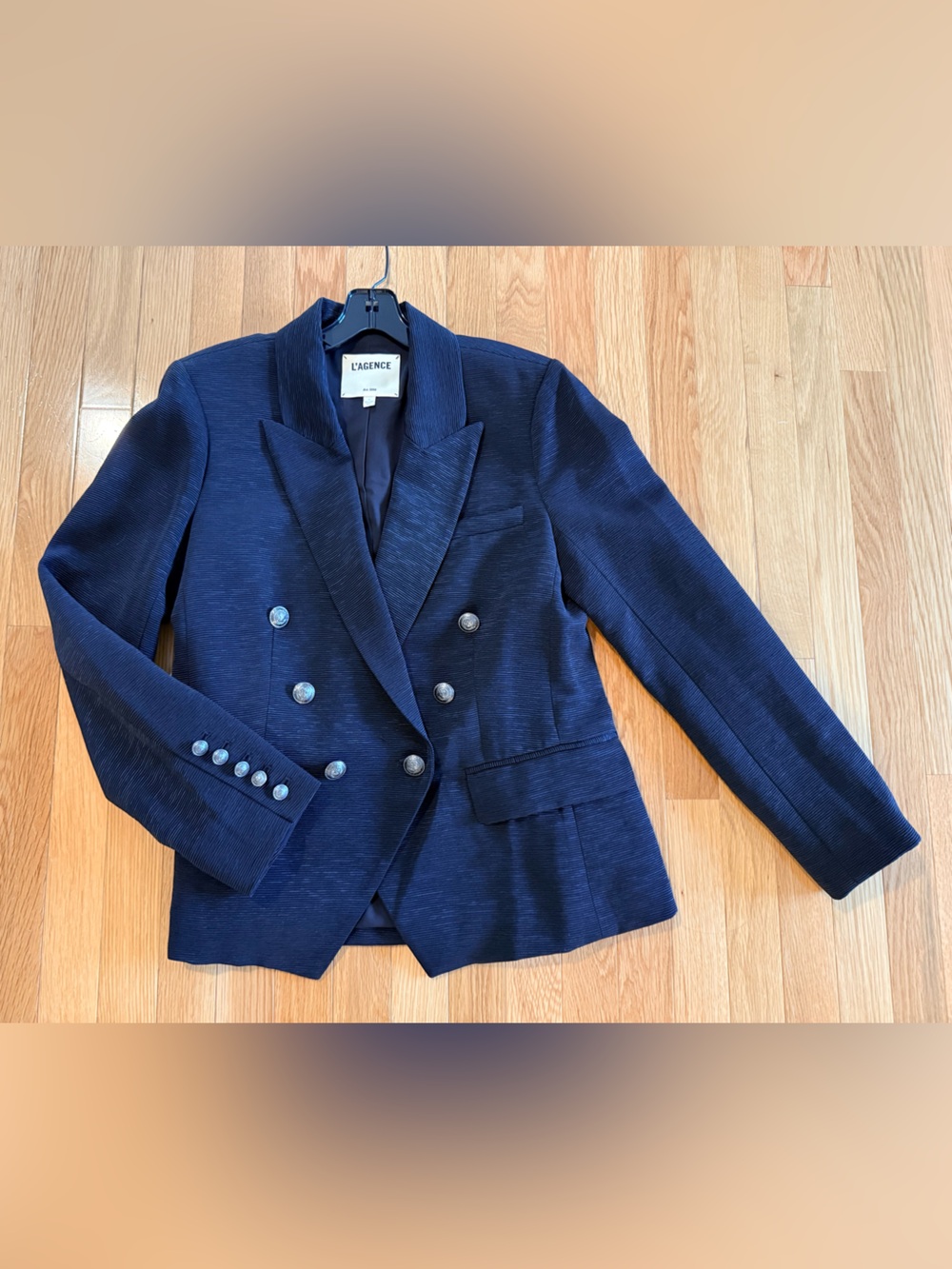 L'AGENCE Black Double-Breasted Tailored Blazer